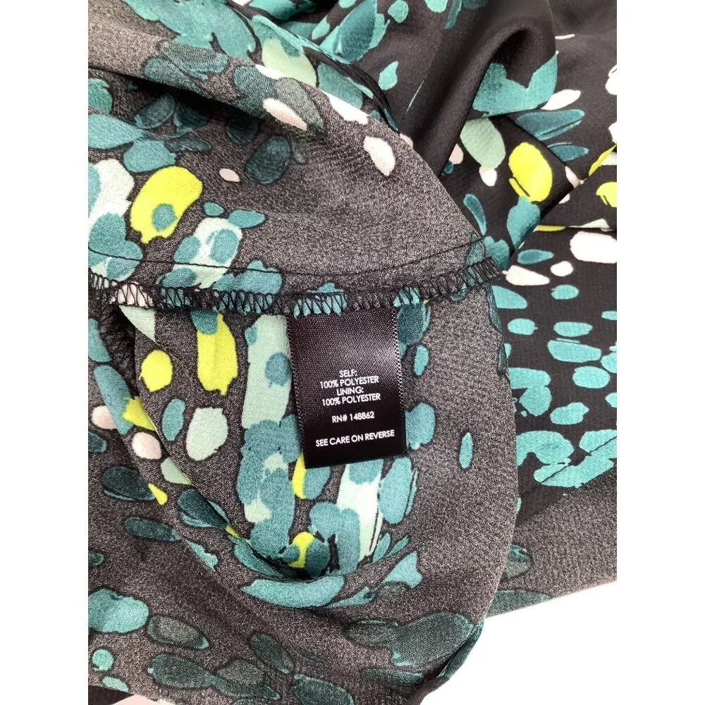 Torrid Plus Size 3 Faux Wrap Flutter Sleeve Dress Pockets Lined Black & Green - Picture 6 of 7